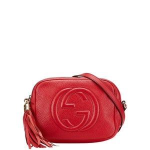 Gucci Bag Leather Soho Crossbody Red Disco
